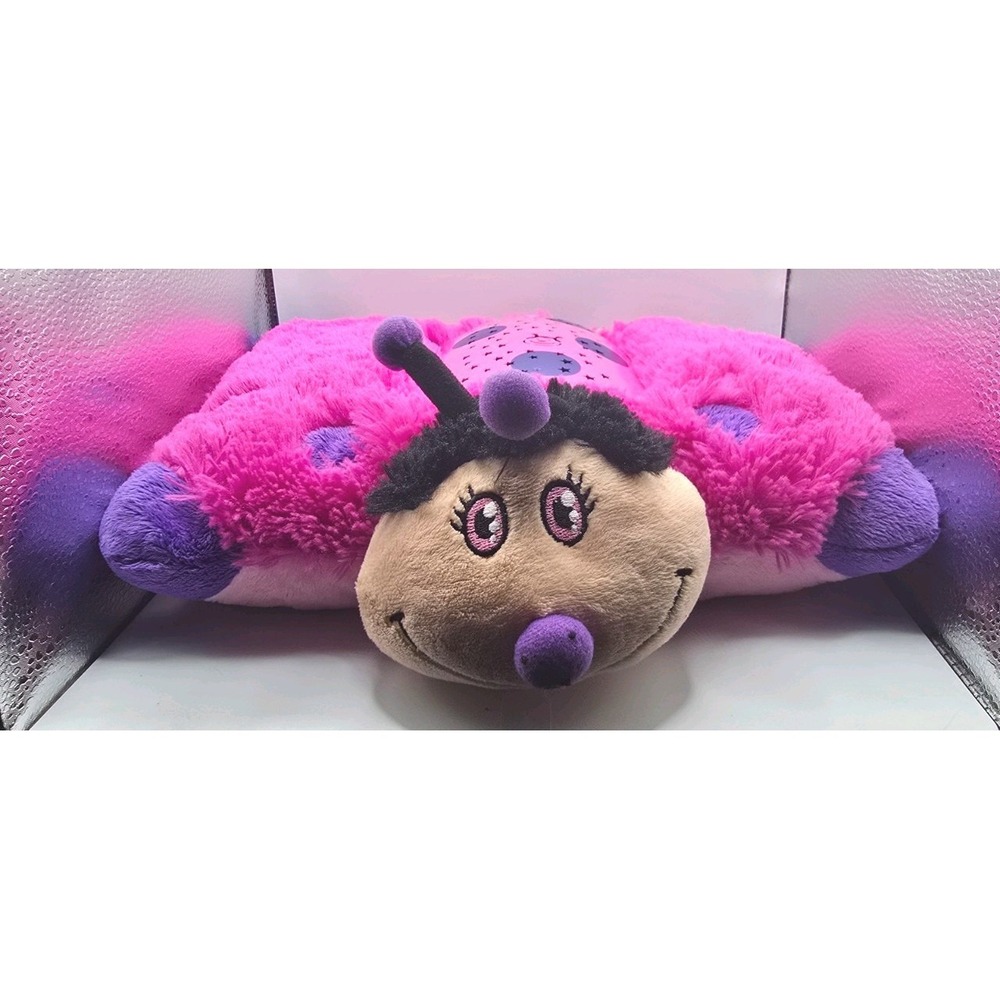 Pillow Pets Dream Lites Pink Ladybug Night Light Toy tested works.